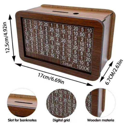 Wooden Lottery Ticket Game Board, 1 Count Creative DIY Money Piggy Bank with Pen, Reusable Money Saving Box for Home Office Dormitory School, Decor #TOP PICKS