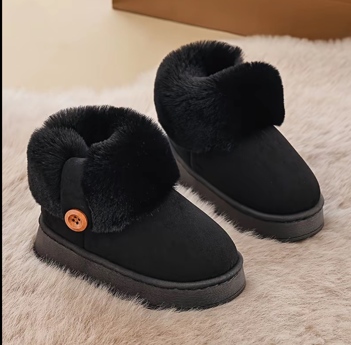 New Winter Kids Plush Boots, Boys Girls Warm Breathable Snow Boots, Thickened Anti-Slip Soft Sole, Cold-Proof Shoes