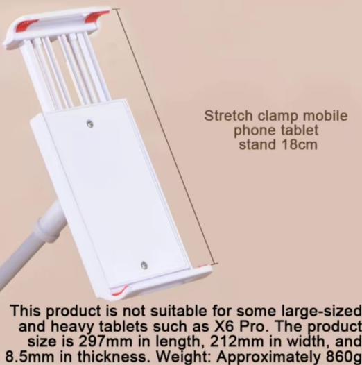 360-Degree Rotating Tablet & Phone Stand, Adjustable Bedside Mount with Flexible Spiral Base, Perfect Bedside Companion for Tablets and Smartphones, Tablet Holder