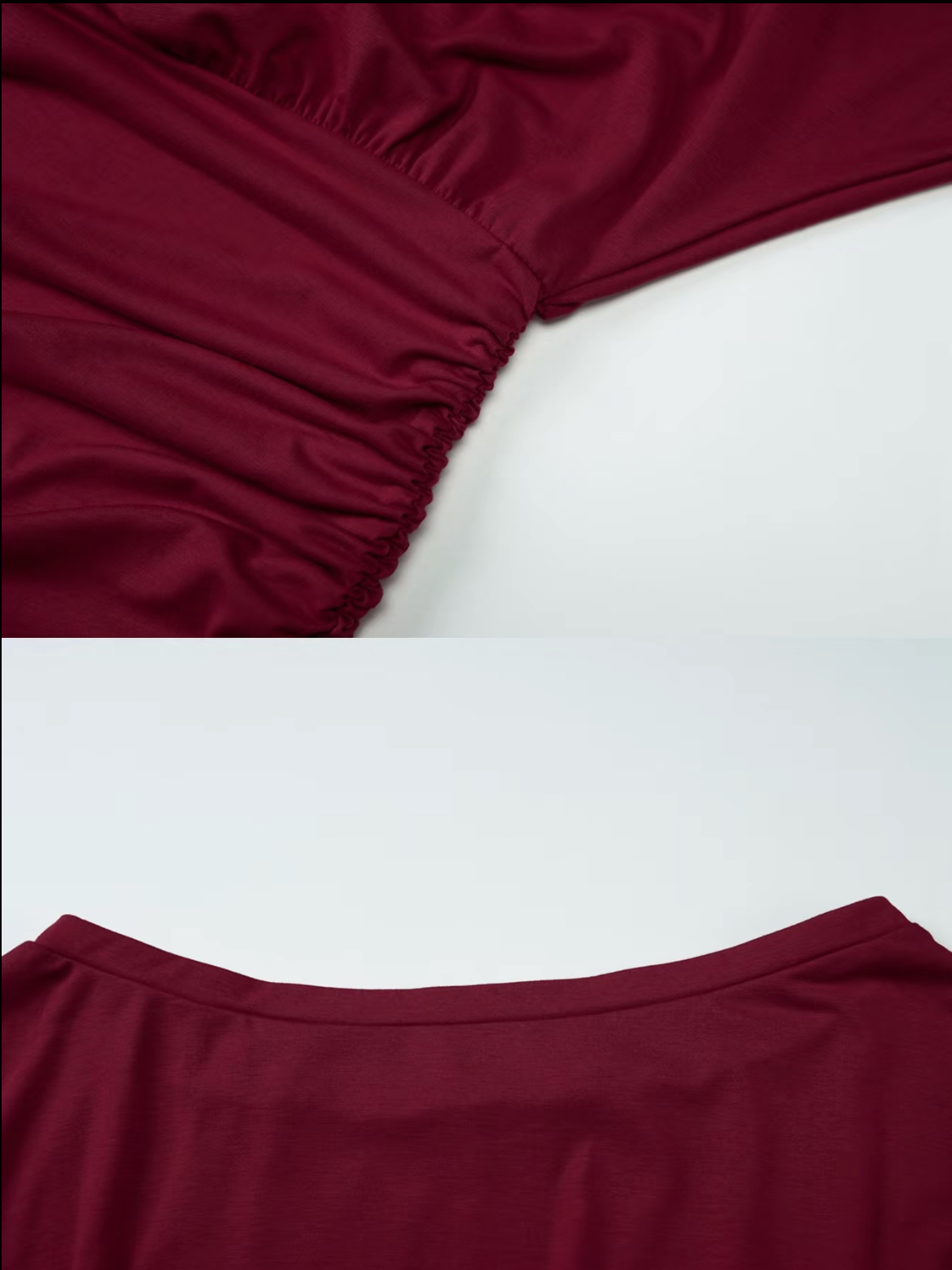 Women's Sheer Ruched Party Dress, Off-The-Shoulder Long Sleeve Women's Mini Dress for Spring & Fall