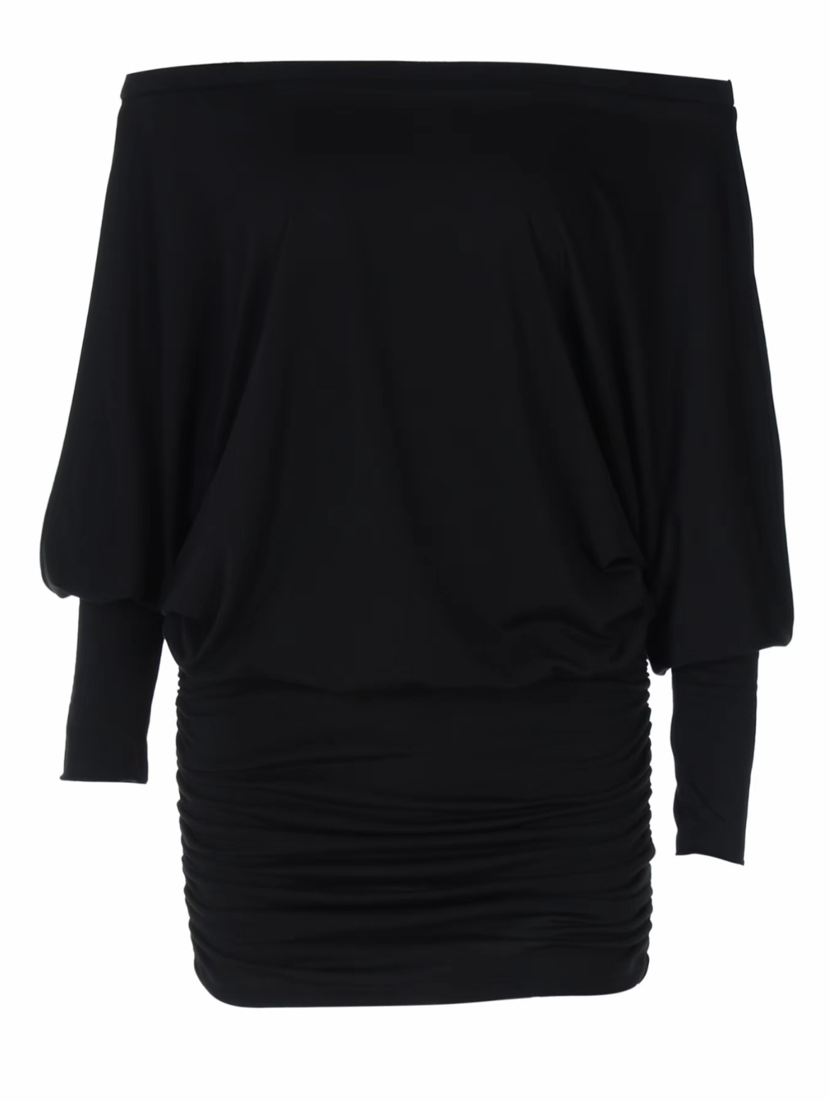 Women's Sheer Ruched Party Dress, Off-The-Shoulder Long Sleeve Women's Mini Dress for Spring & Fall