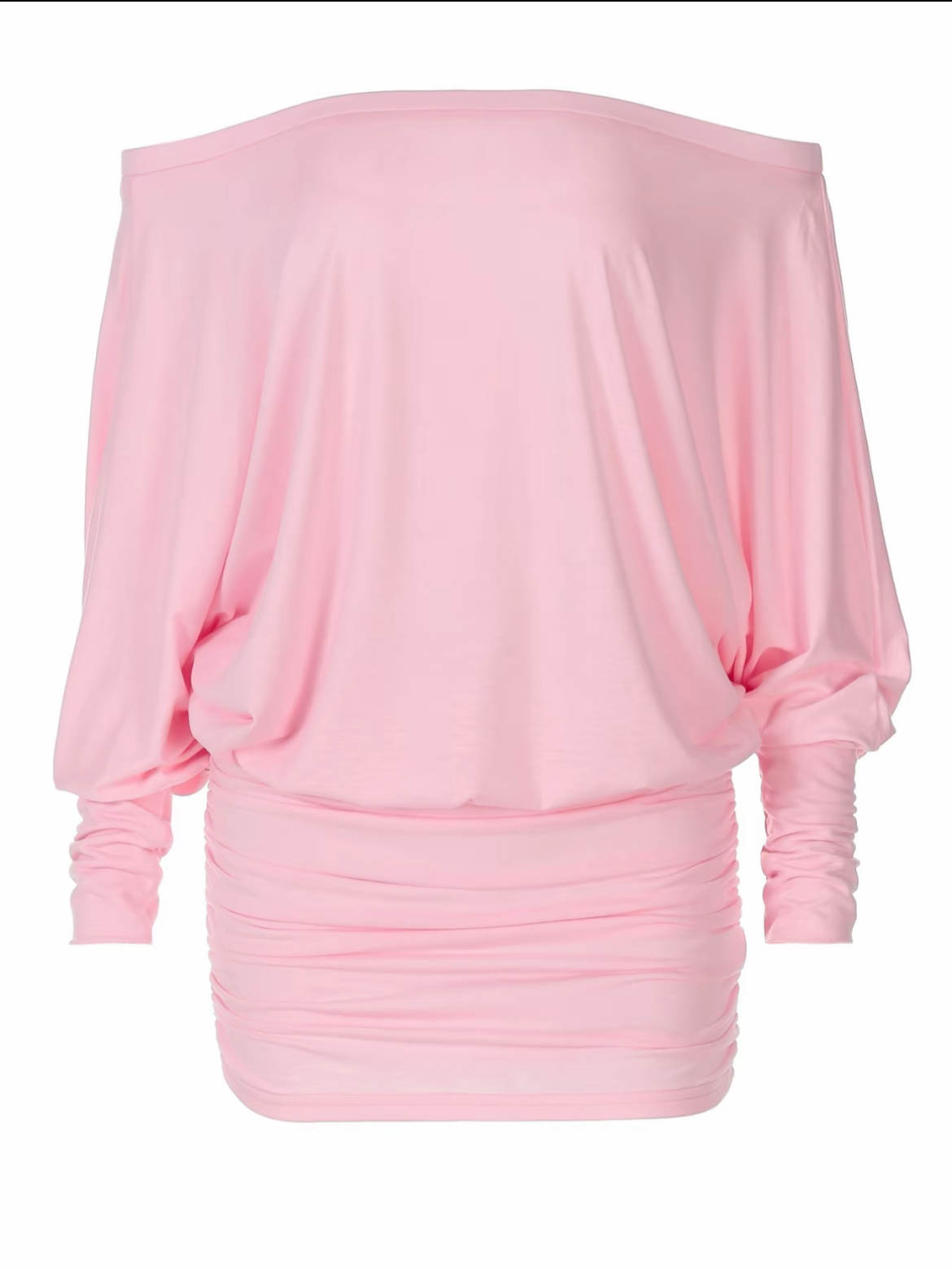 Women's Sheer Ruched Party Dress, Off-The-Shoulder Long Sleeve Women's Mini Dress for Spring & Fall