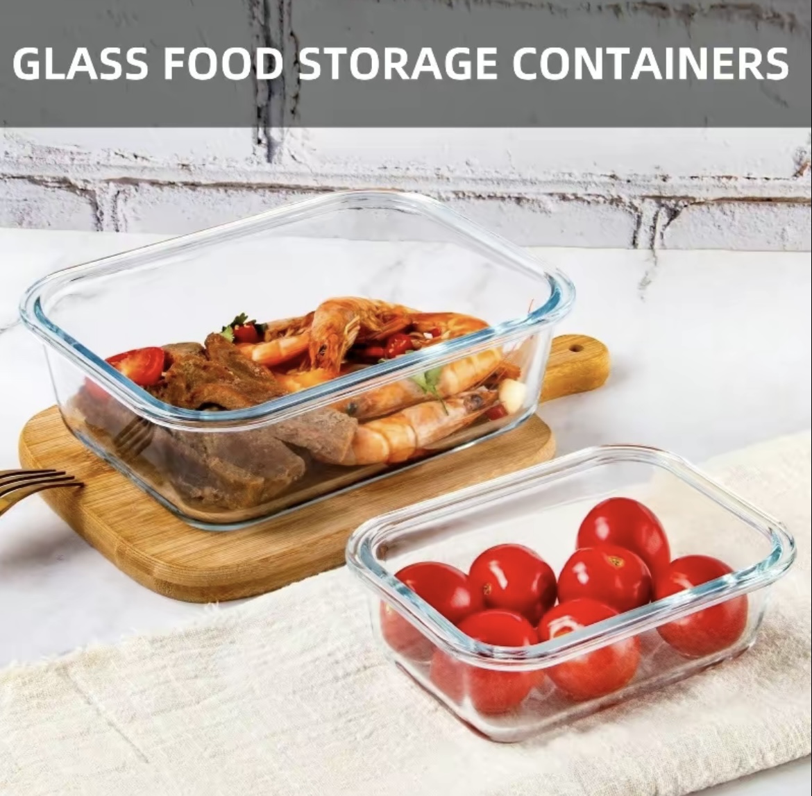 Recipientes de Cristal Para Alimentos - 24 Piezas (12 recipientes y 12 tapas) - Apto lavavajillas