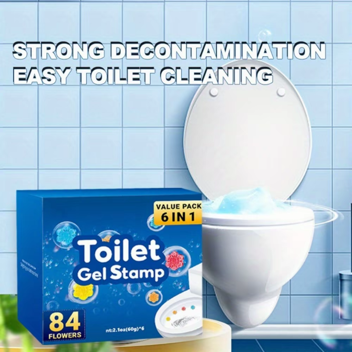 Toilet Gel Stamp, 6pcs/set Flower Pattern Toilet Gel Cleaner, Toilet Cleaning Gel, Toilet Cleaner, Bathroom Cleaning Supplies