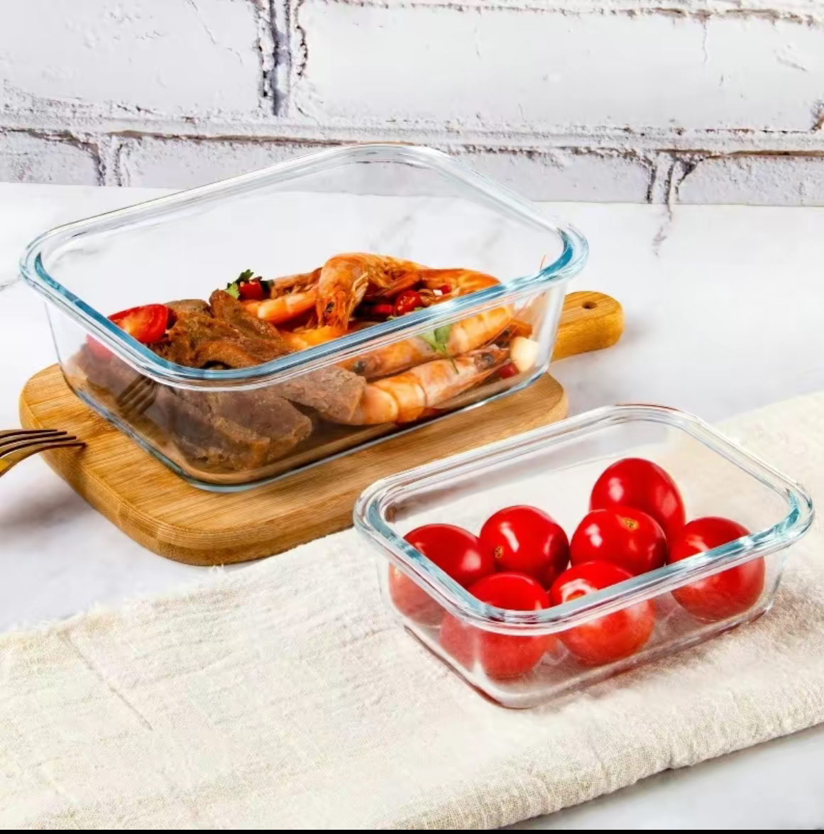 Recipientes de Cristal Para Alimentos - 24 Piezas (12 recipientes y 12 tapas) - Apto lavavajillas