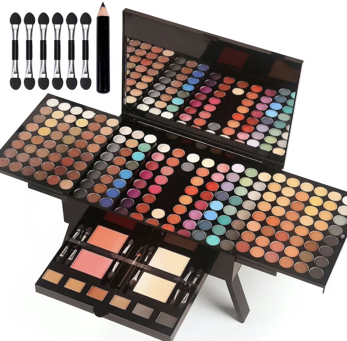 Makeup Palette, Including Matte Eyeshadow, Compact Powder, Blusher Powder, Eyebrow Powder, Brush, Eyeliner Pen & Mirror, Makeup Set, Summer Makeup, Makeup Gift Set