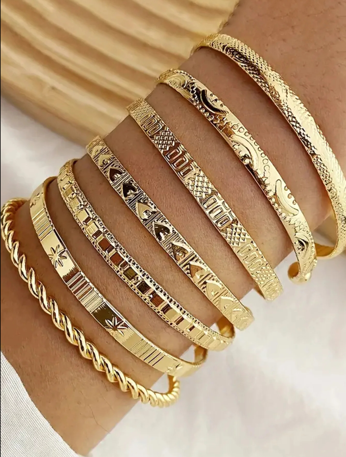 Women's Heart Cuff Bracelets Set, Casual Zinc Alloy Jewelry for All Seasons, Perfect Gift for Valentine's Day & Birthdays