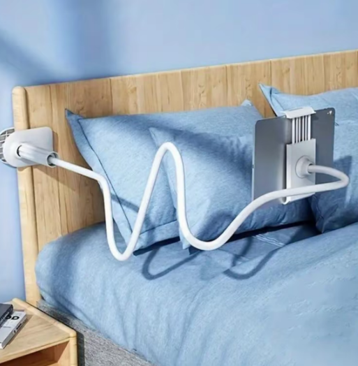 360-Degree Rotating Tablet & Phone Stand, Adjustable Bedside Mount with Flexible Spiral Base, Perfect Bedside Companion for Tablets and Smartphones, Tablet Holder