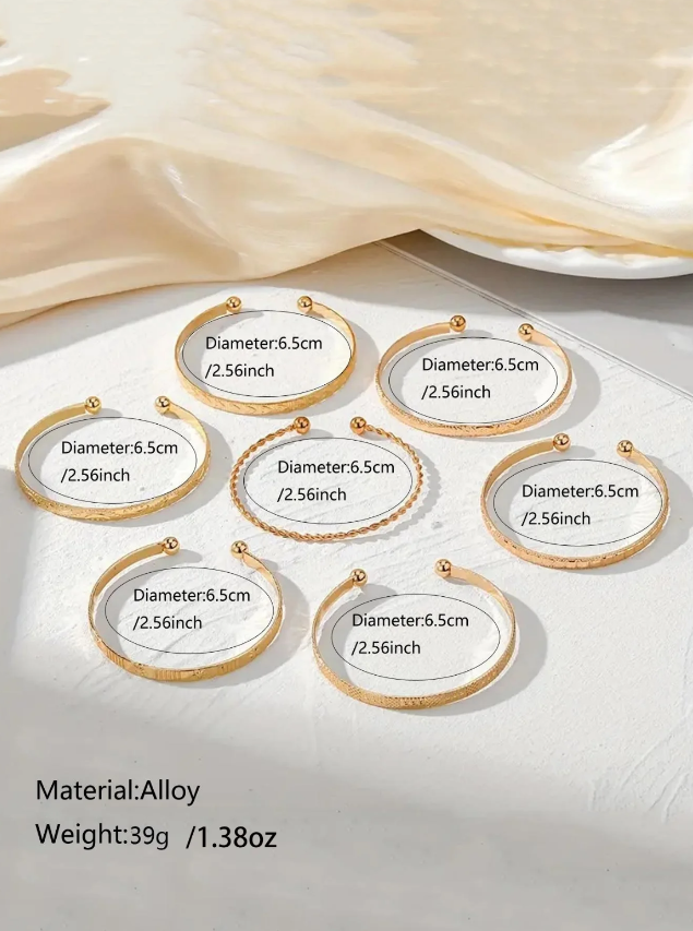 Women's Heart Cuff Bracelets Set, Casual Zinc Alloy Jewelry for All Seasons, Perfect Gift for Valentine's Day & Birthdays