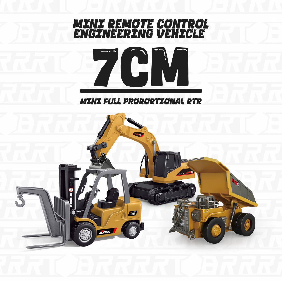 BRRRRT 1/64 Mini Forklift Toy,Remote Control Excavator and Dump Truck Full Proportion Toy Set with Lights and Sounds for Adults Kids Boys and Girls RC Construction Vehicles