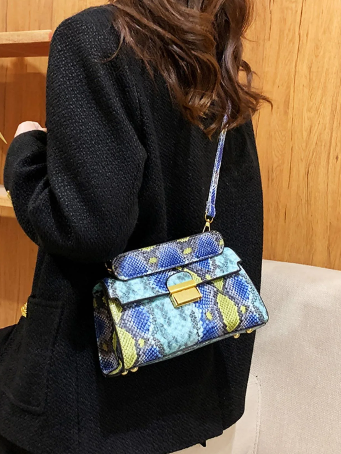 Fashionable Snakeskin Print Handbag, New Fashion Versatile Shoulder Bag, Crossbody Bag for Women, Casual Trendy Versatile High-quality Daily Commuting Bag