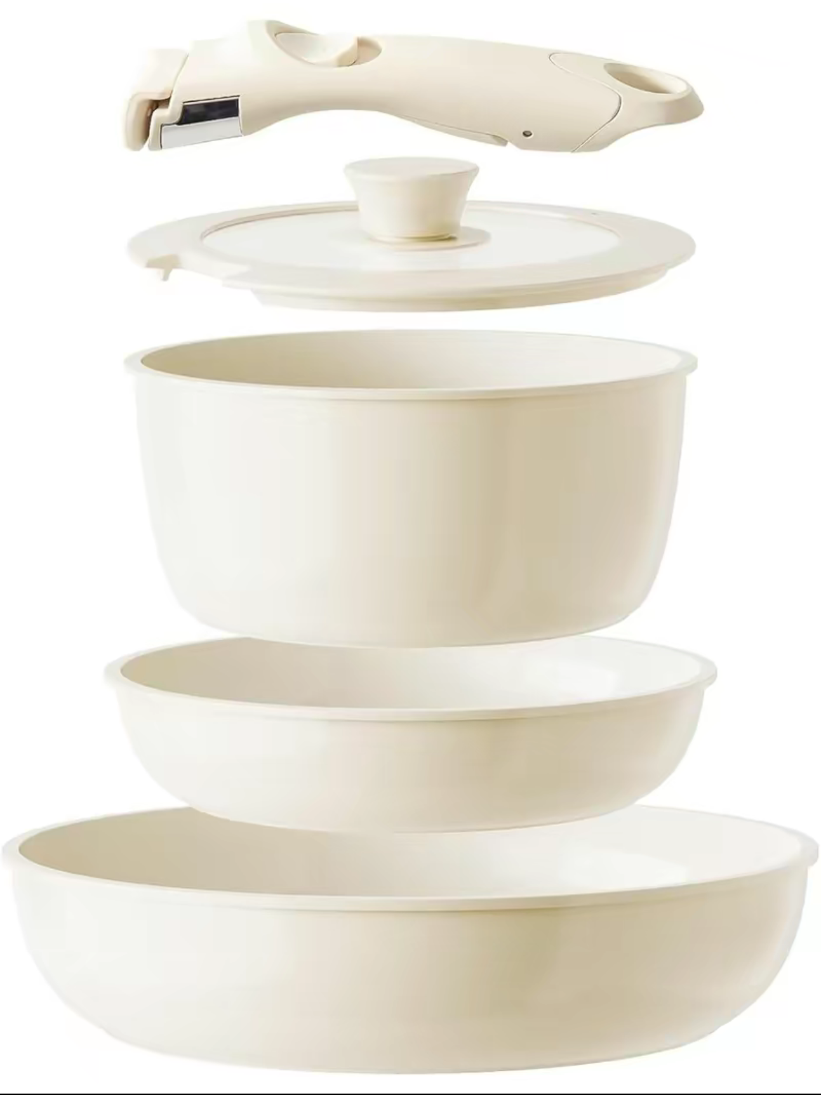 Redchef - ensemble de casseroles et poêles en céramique, antiadhésives, antiadhésives, Non toxiques, antiadhésives, sans PFAS PFOA et PTFE, poignée détachable, 5 pièces, ustensiles de cuisine pour camping-car