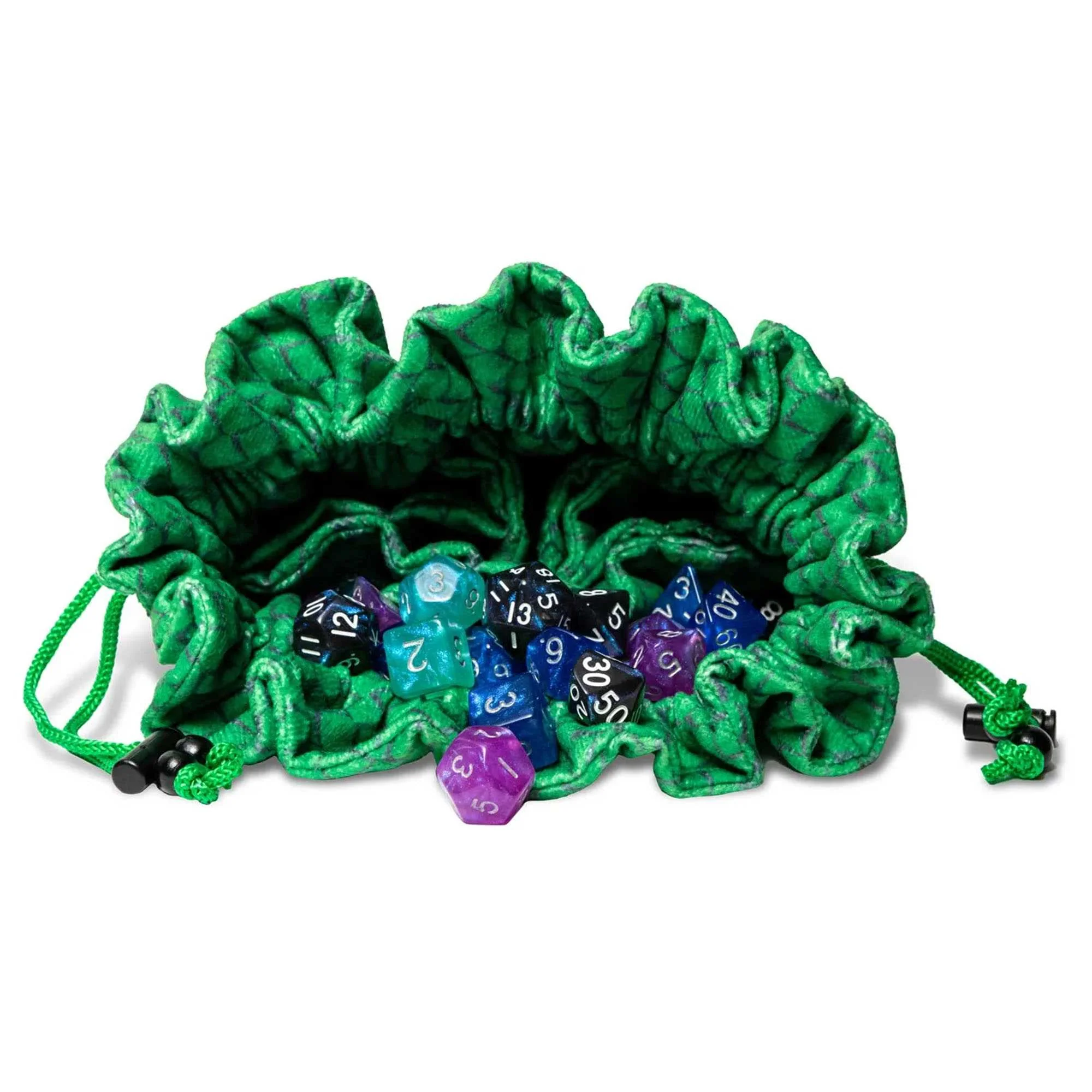 FanRoll: Dragon Storm Velvet Compartment Dice Bag: Green Dragon Scales