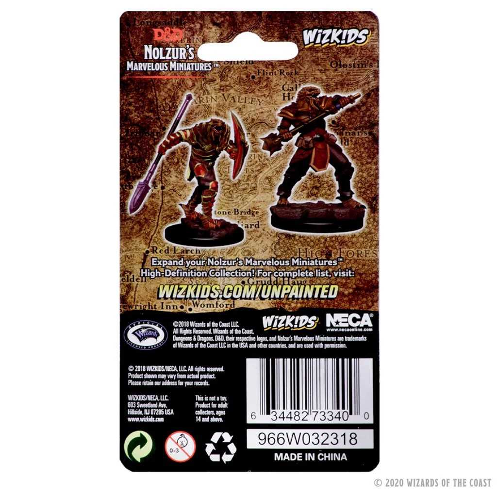 D&D Unpainted Miniatures: Dragonborn Male Fighter with Spear