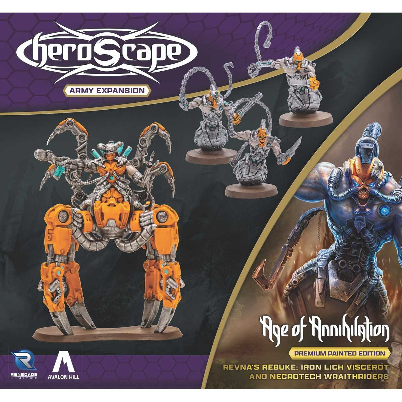 Heroscape: Revna's Rebuke - Iron Lich Viscerot and Necrotech Wraithriders Army Expansion Premium Painted Edition