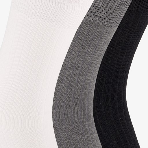 3 paar heren rib sokken wit en zwart