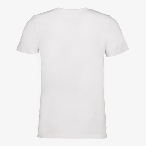 Heren T-shirt wit katoen V-hals