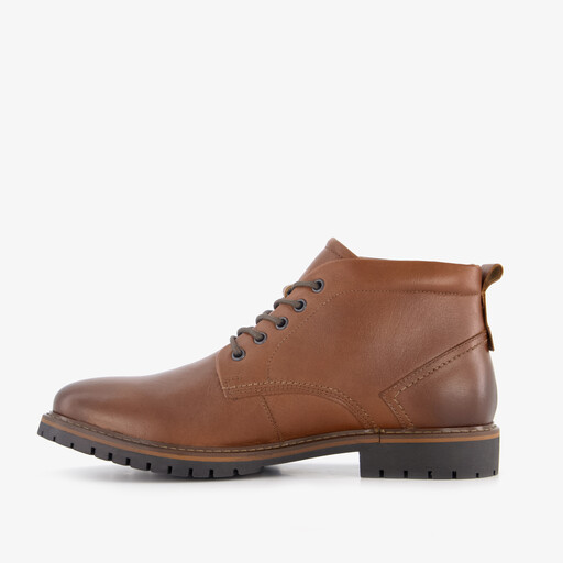 Leren heren veterboots cognac