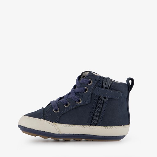 Leren jongens babyschoenen blauw