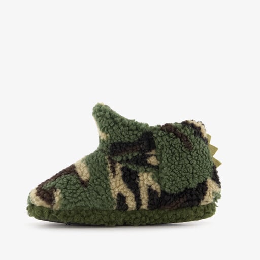 Hoge jongens pantoffels met camouflageprint groen