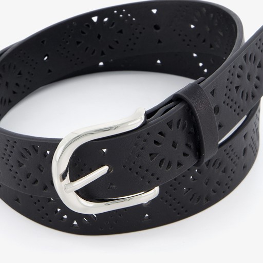 Dames riem met perforaties zwart