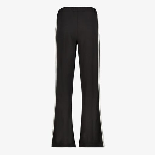 Dames wide leg broek met bies zwart