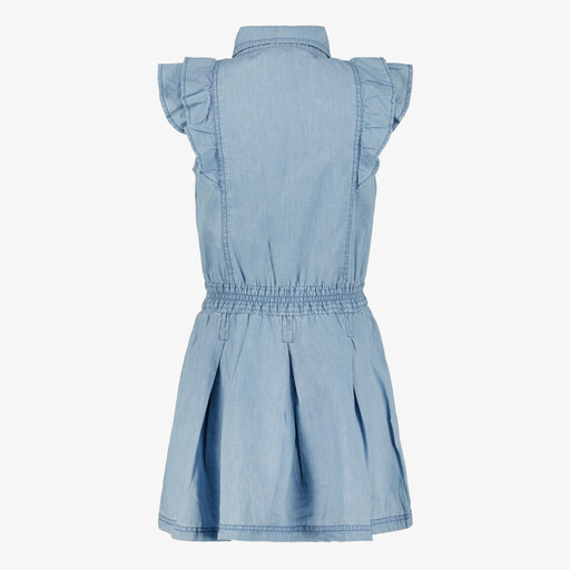 Meisjes spijkerjurk met ruches en parels