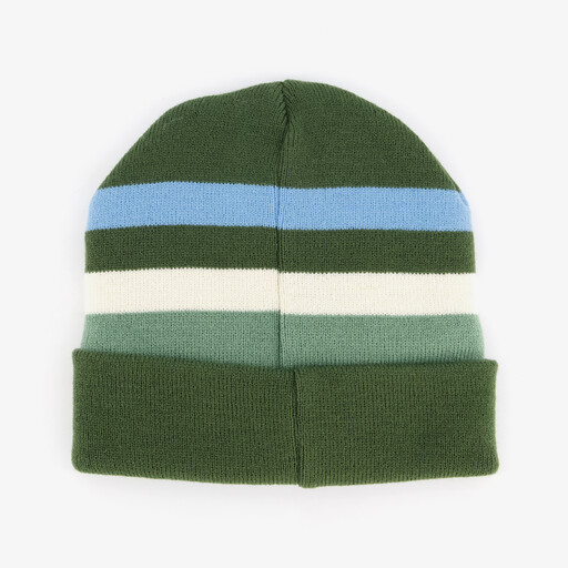 Gebreide jongens muts met teddyvoering groen blauw