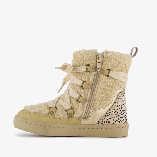 Gevoerde meisjes teddy boots beige