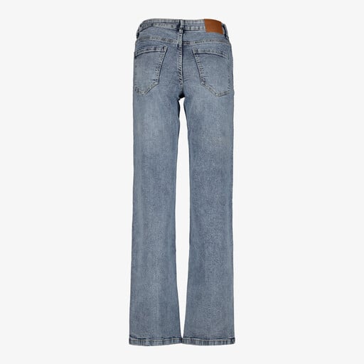 Dames wide leg jeans met studs mediumblauw lengte 33