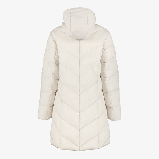Gewatteerde dames winterjas lichtbeige