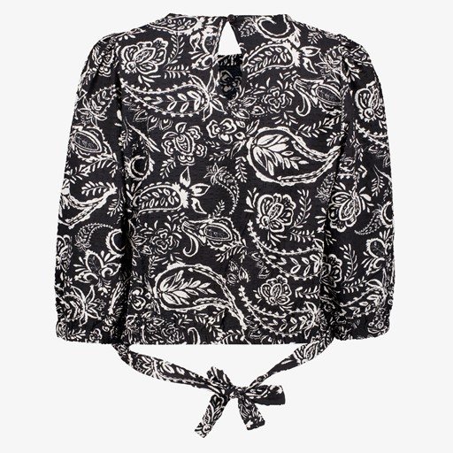 Dames blouse met paisley print zwart wit