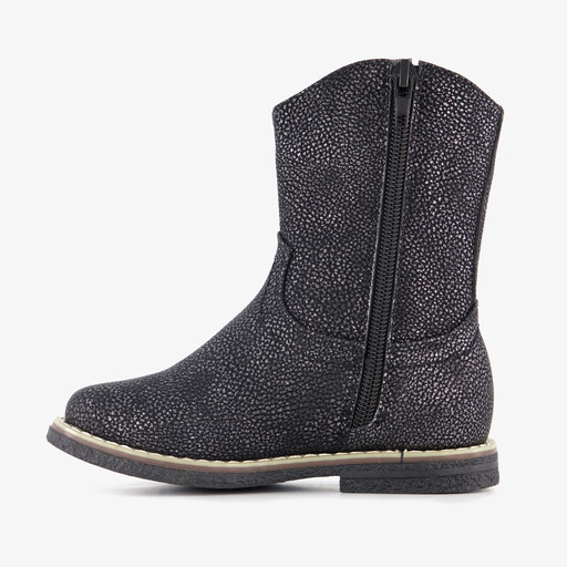 Meisjes western boots met glitters zwart