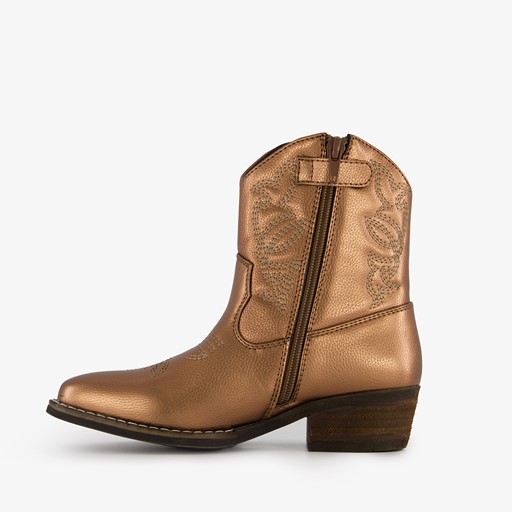 Meisjes western enkellaarsjes brons
