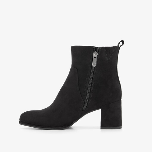 Dames enkellaarsjes met hak zwart