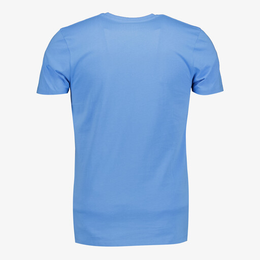 Heren T-shirt katoen ronde hals azuurblauw