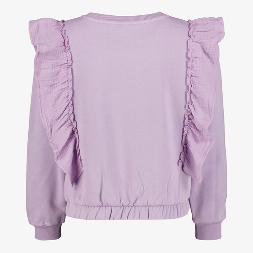 Meisjes sweater met ruches lila