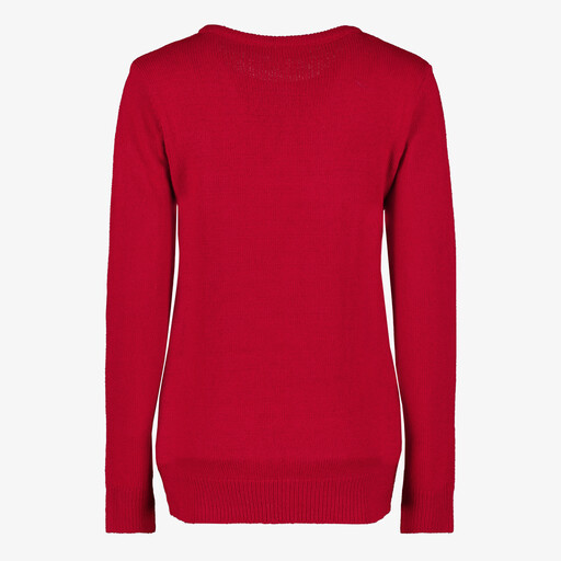 Foute kersttrui dames met print rood