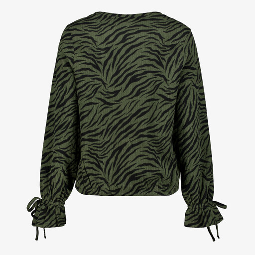 Dames blouse met zebraprint groen