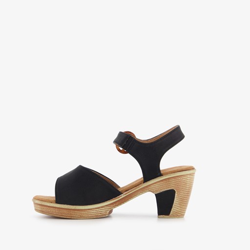 Dames sandalen met hak zwart
