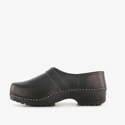 Boston leren klompen zwart