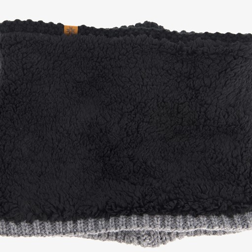 Gebreide jongens colsjaal zwart grijs