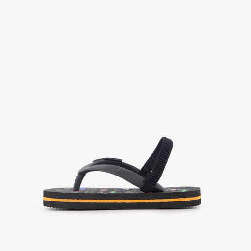 Jongens teenslippers met auto's zwart