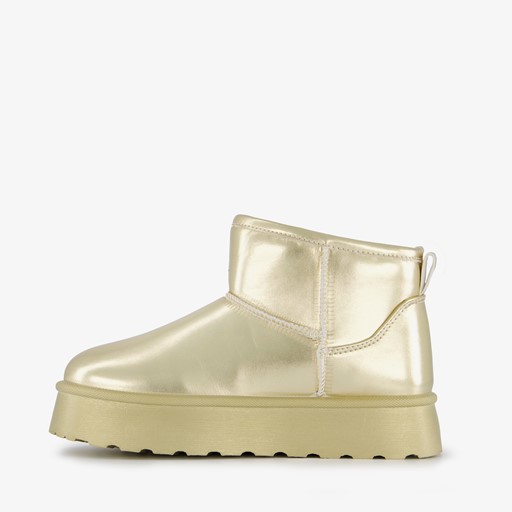 Gevoerde meisjes boots metallic goud