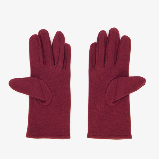 Fleece dames handschoenen bordeauxrood