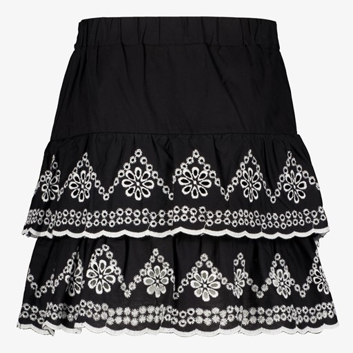 Meisjes rokje met broderie zwart