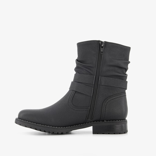 Dames enkellaarsjes met gesp zwart