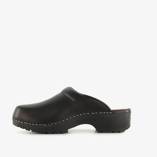 Miami leren klompen zwart