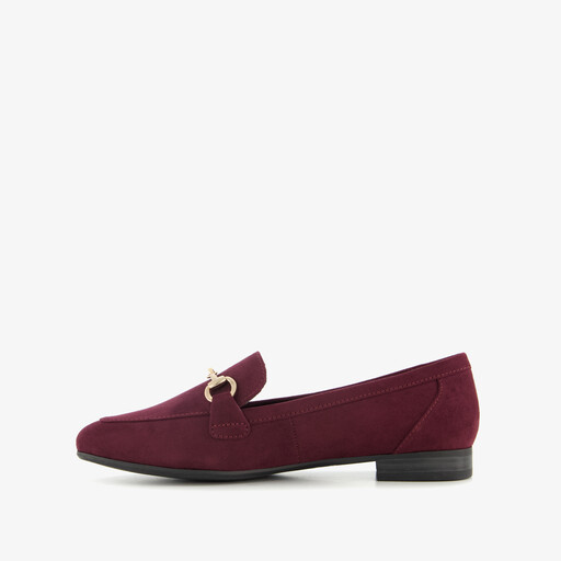 Dames loafers met gesp bordeauxrood