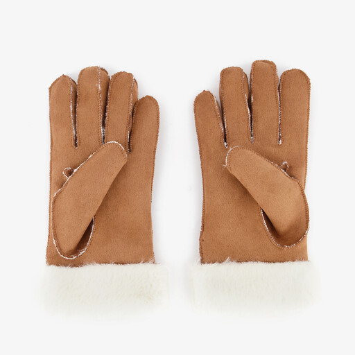 Gevoerde dames handschoenen beige